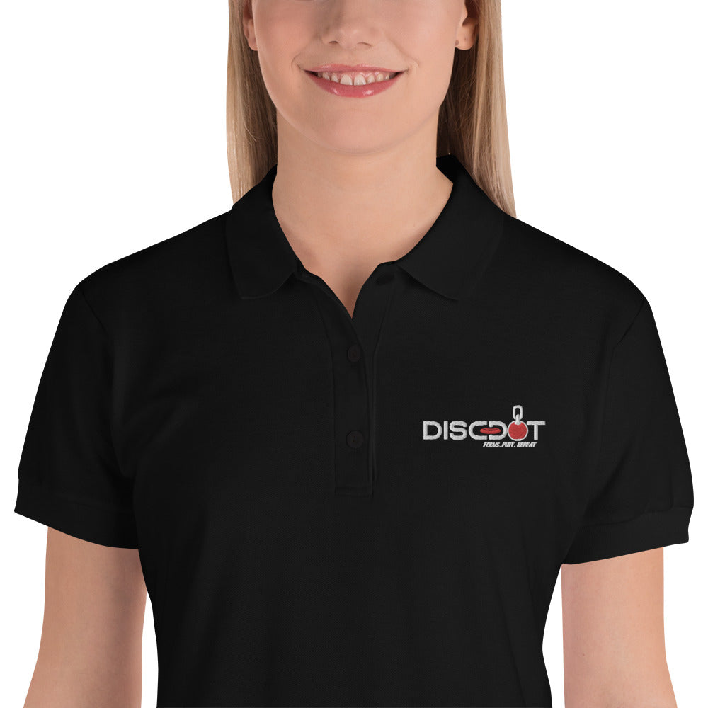 Embroidered Women's Black Polo Shirt