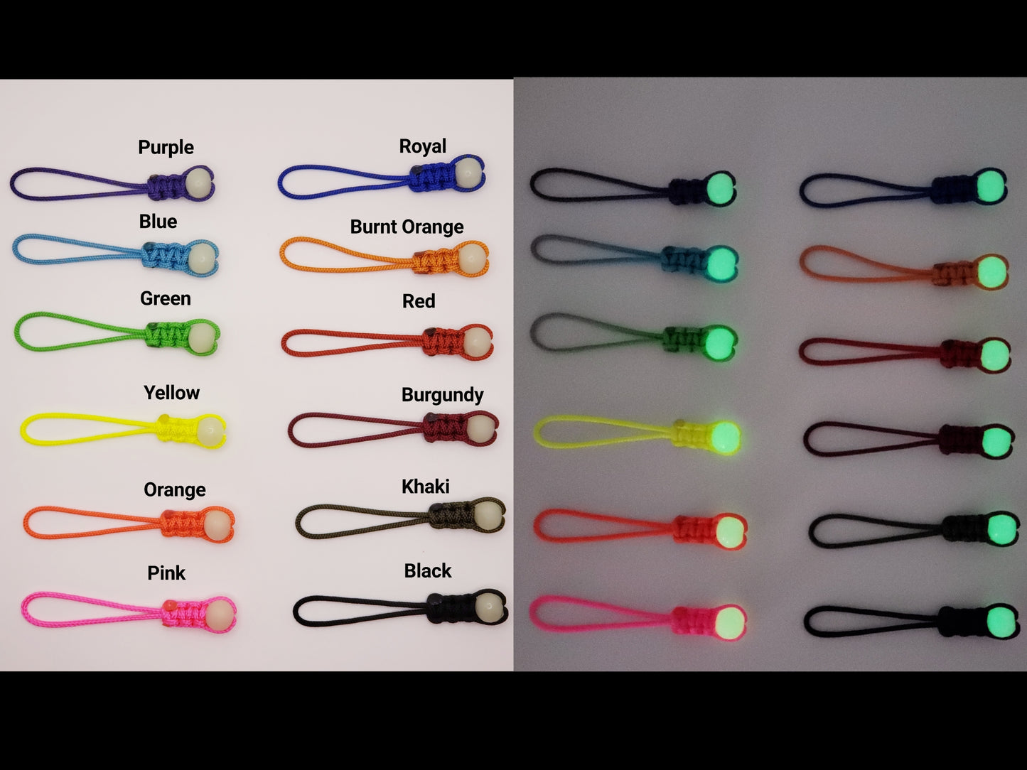 Zipper Pull w/ mini Glow Dot